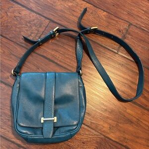Brahmin Teal Blue Leather Crossbody Bag Made in USA